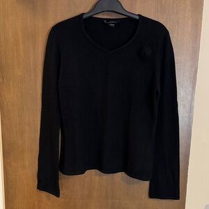 Harold's Black Cashmere Sweater with Rose
